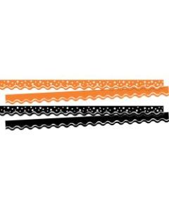 Barker Creek Double-Sided Scalloped Borders, 2-1/4in x 36in, Halloween, 13 Strips Per Pack, Set Of 2 Packs