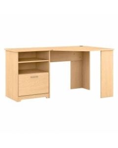 Bush Furniture Cabot 60inW Corner Desk With Storage, Natural Maple, Standard Delivery