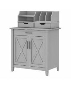 Bush Furniture Key West Secretary Desk With Storage And Desktop Organizers, Cape Cod Gray, Standard Delivery