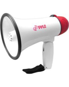 PyleHome Professional Megaphone / Bullhorn with Siren & LED Lights - 30 W Amplifier - Built-in Amplifier - White