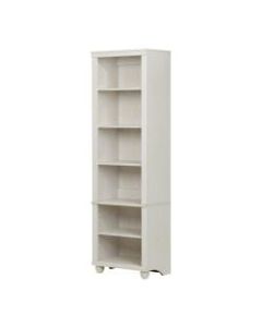 South Shore Hopedale Narrow 6-Shelf Bookcase, White Wash