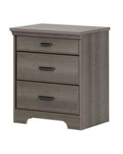 South Shore Versa Nightstand With Charging Station, 27-3/4inH x 23inW x 17-1/2inD, Gray Maple