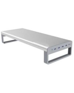 OTM Essentials Desktop Riser, 3inH x 21-7/16inW x 7-7/8inD, Silver