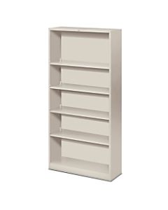 HON Brigade Steel Bookcase, 5 Shelves, Light Gray