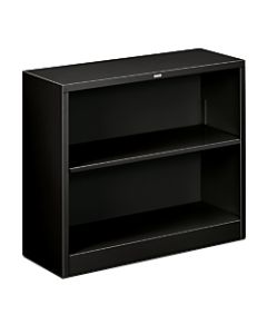 HON Brigade Steel Bookcase, 2 Shelves, Black
