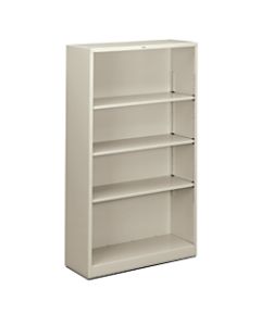 HON Brigade Steel Bookcase, 4 Shelves, Light Gray