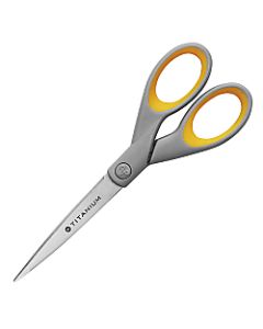 Westcott Titanium Bonded Scissors, 7in, Straight, Gray/Yellow