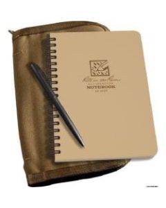 Rite in the Rain All-Weather Spiral Notebooks, Kit, 4-3/4in x 7in, 64 Pages (32 Sheets), Tan, Pack Of 5 Kits