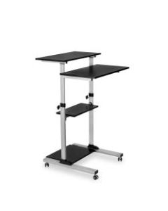 Mount-It! MI-7940 Mobile Stand-Up Desk, 30-1/2inH x 37inW x 4-1/4inD, Silver