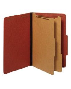 Office Depot Brand Classification Folder, 2 Dividers, Legal Size (8-1/2in x 14in), 2-1/2in Expansion, Red