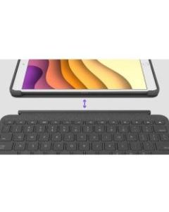 Logitech Combo Touch Keyboard/Cover Case for 10.2in Apple, Logitech iPad (7th Generation) Tablet - Graphite - Scuff Resistant, Scratch Resistant, Spill Resistant, Bump Resistant - Woven Fabric Exterior - 10.1in Height x 7.7in Width x 0.9in Depth