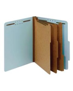 Office Depot Brand Classification Folders, 3-1/2in Expansion, 3 Dividers, 8 1/2in x 11in, Letter, Blue, Box of 1