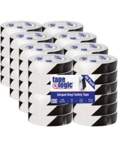 BOX Packaging Striped Vinyl Tape, 3in Core, 1in x 36 Yd., Black/White, Case Of 48
