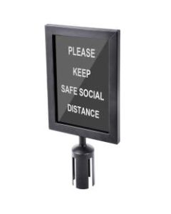 CSL Double-Sided Sign Holder For 6ft Stanchion, Black