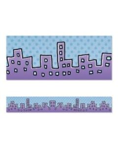 Scholastic Teachers Friend Dog Man Cityscape Trimmers, 2-5/16inH x 36inW, Blue, Pack Of 12 Trimmers