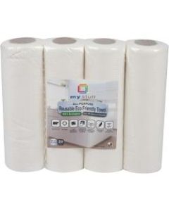 Mind Reader My Stuff 1-Ply Reusable Paper Towels, 11in x 8-13/16in, White, 20 Sheets Per Roll, Pack Of 4 Rolls