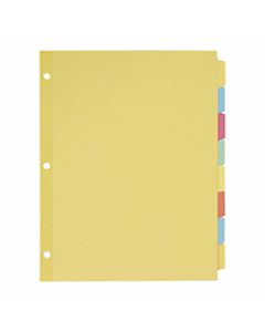 Avery Plain Tab Write-On Dividers, 8 1/2in x 11in, Multicolor, 8-Tab, Case Of 24