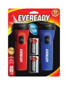 Eveready LED Economy Flashlight - D - Polypropylene - Blue, Red