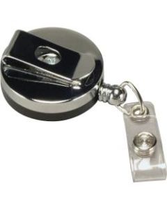 SICURIX Heavy-Duty ID Card Reel, Belt Clip, Black, 1 Each