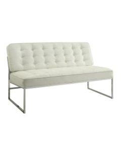 Office Star Avenue Six Anthony Loveseat, White/Chrome