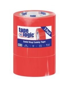 BOX Packaging Solid Vinyl Safety Tape, 3in Core, 2in x 36 Yd., Red, Case Of 3
