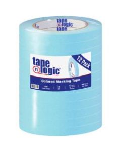 Tape Logic Color Masking Tape, 3in Core, 0.5in x 180ft, Light Blue, Case Of 12