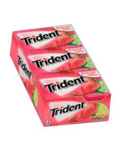Trident Sugar-Free Island Berry Lime Gum, 14 Pieces Per Pack, Box Of 12 Packs