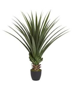 Nearly Natural 4ftH Plastic Spiked Agave Plant With Pot, Green