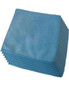 Genuine Joe General Purpose Microfiber Cloth - Cloth - 16in Width x 16in Length - 12 / Bag - Blue
