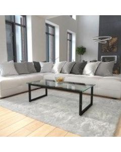 Flash Furniture Glass Coffee Table, Clear/Black