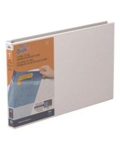 QuickFit 3-Ring Binder, Spreadsheet, 1in Locking Angle D-Rings, 50% Recycled, White