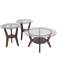 Flash Furniture Fantell 3-Piece Occasional Table Set, Dark Brown