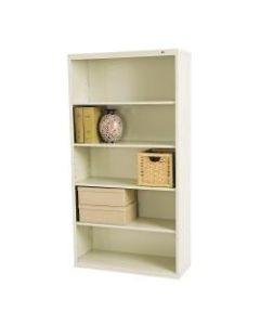Tennsco Metal 5-Shelf Bookcase, Putty
