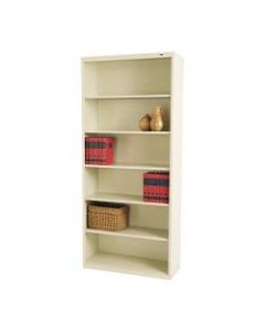 Tennsco Metal 6-Shelf Bookcase, Putty