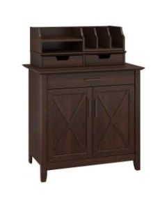 Bush Furniture Key West Secretary Desk with Storage and Desktop Organizers, Bing Cherry, Standard Delivery