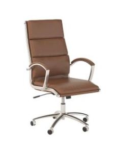 Bush Business Furniture Modelo Bonded Leather High-Back Office Chair, Saddle Tan, Standard Delivery