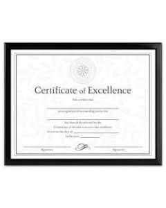 DAX U-Channel Certificate Frame - 11in x 8.50in Frame Size - Holds 11in x 8.50in Insert - Desktop, Wall Mountable - Vertical, Horizontal - Easel Back - 1 Each - Plastic, Styrene - Black