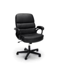 Essentials By OFM Bonded Leather High-Back Chair, Black