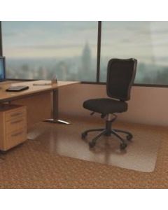 Deflecto Economat for Carpet - Carpeted Floor - 53in Length x 45in Width - Lip Size 12in Length x 25in Width - Vinyl - Clear