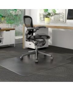 Deflecto DurMat for Carpet - Carpeted Floor - 60in Length x 46in Width - Lip Size 12in Length x 25in Width - Vinyl - Clear