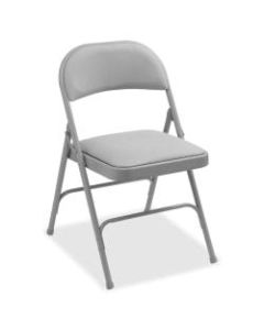 Lorell Padded Steel Folding Chairs, Beige, Set Of 4 Chairs