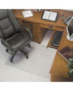 Deflecto Glass Clear Chair Mat, For Low Pile Carpets, With Lip, 45in x 53in, Clear