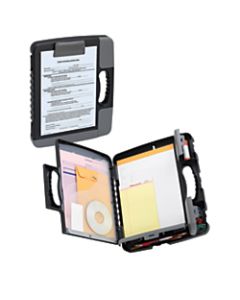 Office Depot Brand Form Holder Storage Clipboard Case, 11-3/4in x 14-1/2in, Charcoal