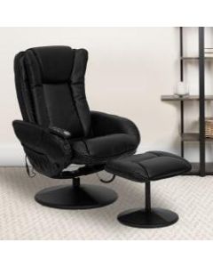 Flash Furniture Multi-Position Heated Massage Recliner With Ottoman, Black