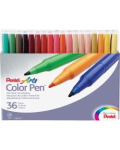 Pentel Color Pens Set, Assorted Colors, Set Of 36
