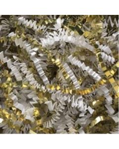 Partners Brand White and Gold Metallic Blend Crinkle PaPer, 10 lbs Per Case
