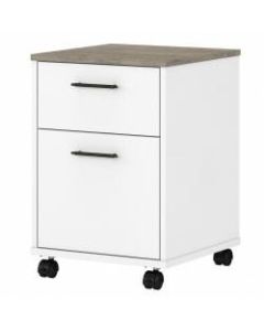 Bush Furniture Key West 2-Drawer Mobile File Cabinet, Shiplap Gray/Pure White, Standard Delivery