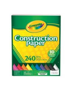 Crayola Construction Paper, Assorted Colors, 9in x 12in, Pack Of 240