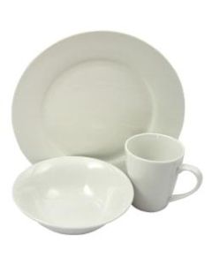 Gibson Home Noble Court 12-Piece Fine Ceramic Dinnerware Set, White