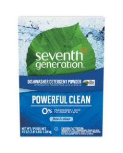 Seventh Generation Dishwasher Detergent - Powder - 45 oz (2.81 lb) - Natural Scent - 12 / Carton - Clear